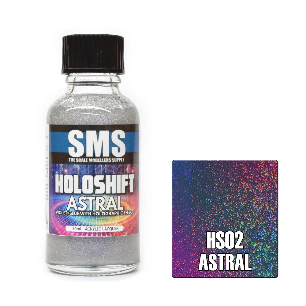 AIR BRUSH PAINT 30ML HOLOSHIFT ASTRAL VIOLET/BLUE/HOLO ACRYLIC LACQUER SCALE