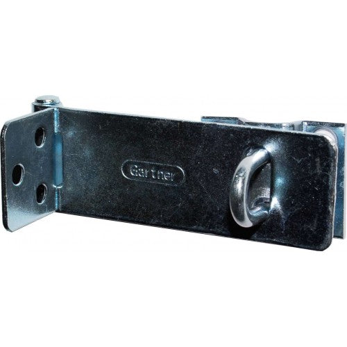 Medium 75mm galvanized hasp and staple set for reliable indoor and outdoor security, rust-resistant and easy to install.