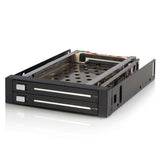 SATA Mobile Rack Backplane allowing easy hot swapping of two 2.5in drives in a 3.5in bay for efficient data management.