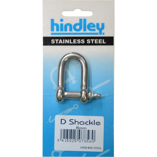 Stainless D Shackle 8mm  Carded