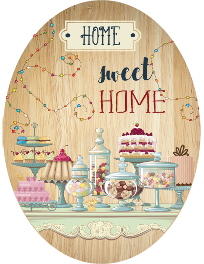 Home Sweet Home - Plywood Oval - Wall Art