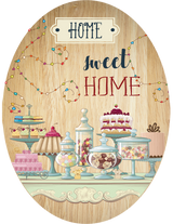 Home Sweet Home - Plywood Oval - Wall Art