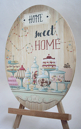 Home Sweet Home - Plywood Oval - Wall Art