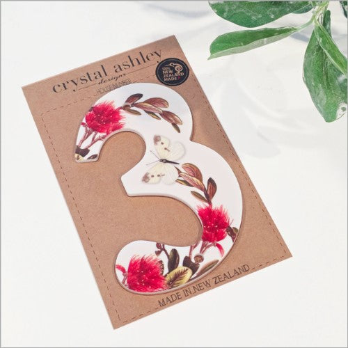 Pohutukawa House Number: 3 WALL ART & DECOR