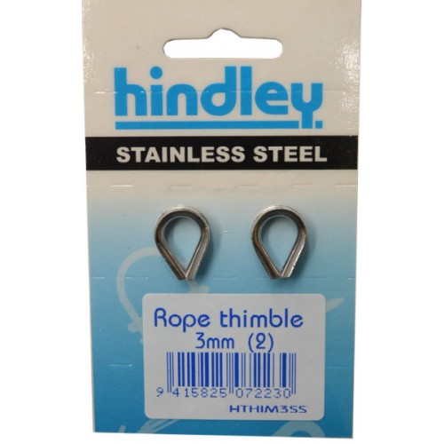 Durable stainless steel rope thimble for 3mm ropes, ideal for marine use and heavy-duty lifting tasks.