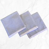 Set of 3 grey dish cloths from BAKSANA, made of 100% cotton, stylish and absorbent for kitchen cleaning needs.