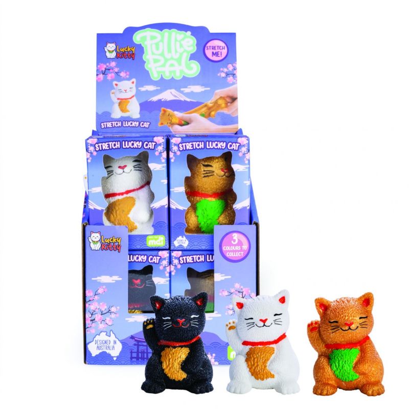 Stretch Lucky Cat - Pullie Pal (Set of 12 Assorted)