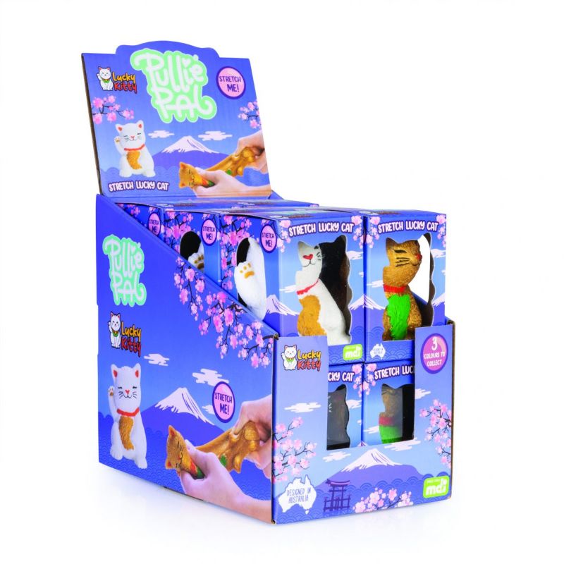 Stretch Lucky Cat - Pullie Pal (Set of 12 Assorted)