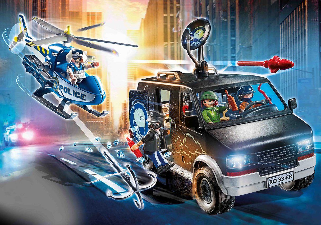 Playmobil - Helicopter Pursuit with Runaway Van