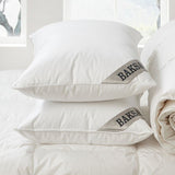 Baksana Firm Goose Down/Feather Pillow, 80% down for comfort and support, ethically made in Hungary, ideal for all sleep positions.