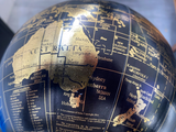 Globe On Gold Base - Black (21 x 34cm)