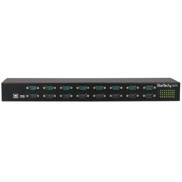 16-Port Rack-Mountable USB-to-Serial Adapter Hub for Industrial Automation and Connectivity