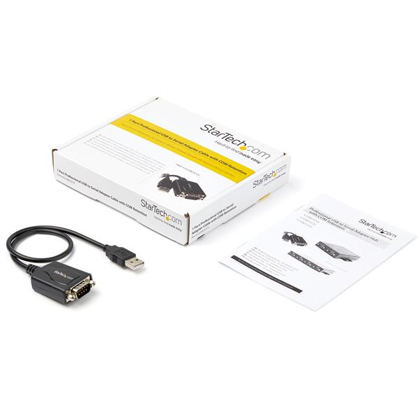 USB to Serial Adapter Cable - 1 Port Professional RS232 with COM Retention for Devices