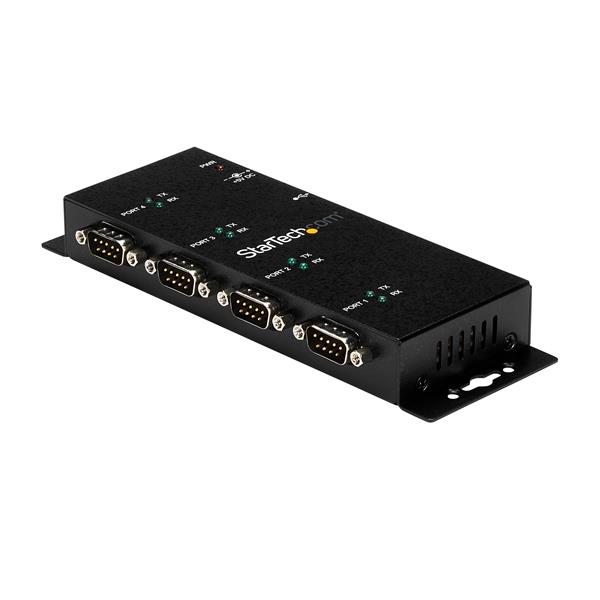 4-Port USB to DB9 RS232 Serial Adapter Hub - Industrial Grade USB Serial Hub for Multiple Device Connectivity