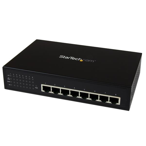 8-Port Unmanaged Industrial Gigabit PoE Switch - Power over Ethernet 802.3af/at, 120W