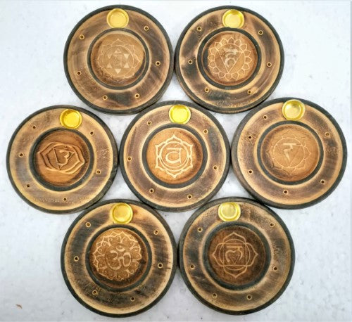 Incense Holder - Round 7 chakra (Set of 7)