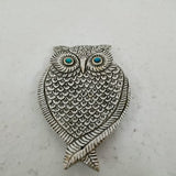 Incense Holder - White Metal OWL (13cm)