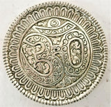 Incense Holder - White Metal Round OM (9cm)