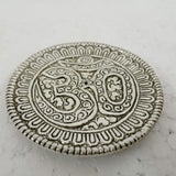 Incense Holder - White Metal Round OM (9cm)