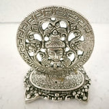 Incense Holder - White Metal Round Buddha Head (9cm)