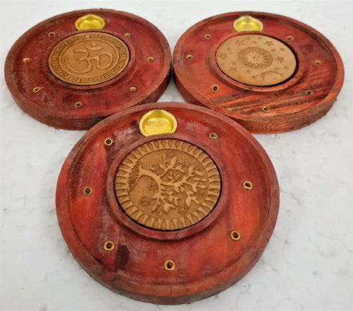 Incense Holder - Round Laser Logo (Set of 3)