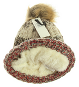 Beanie Hat - Matching lining (Cerise)
