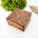 Small Trinket Box: Ta Moko 1 Square Trinket Box