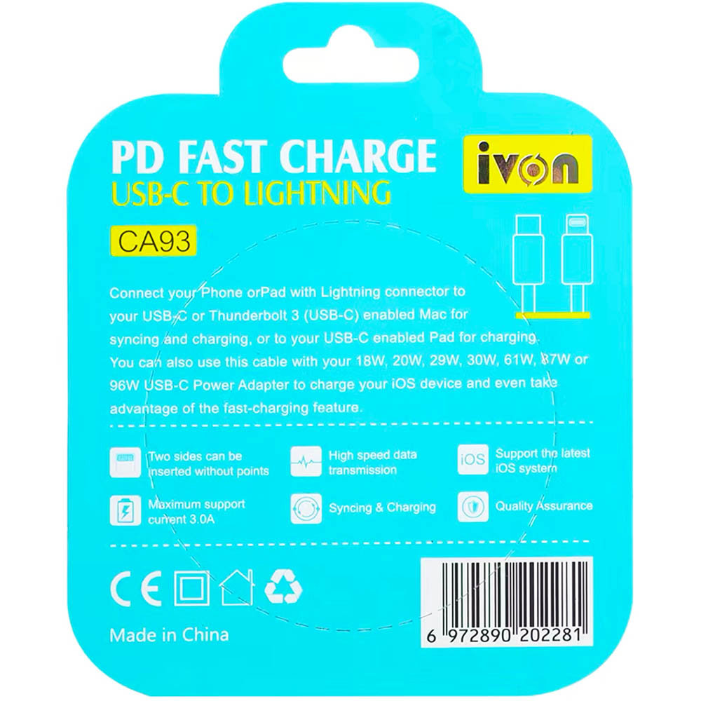 IVON CA93 Type C to iPhone- Pack of 5