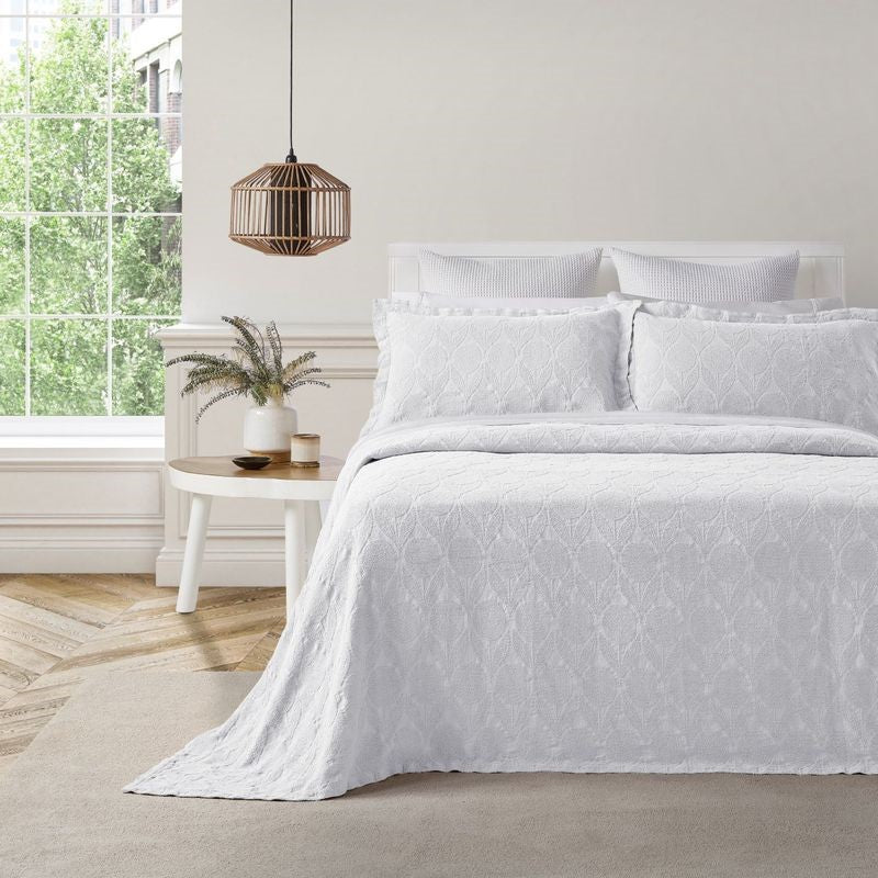 Bedspread - CITRON White (Super King) - BAKSANA