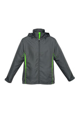 Kids Razor Team Jacket - Grey/Fluoro Lime - Size 12 - Biz Collection