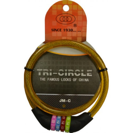 Tricircle 800mm bike lock featuring a 4-row combination system for maximum security and convenience on-the-go.