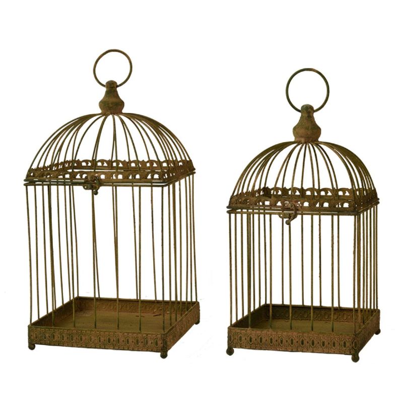Birdcage - Aged Metal Green (Set of 2)