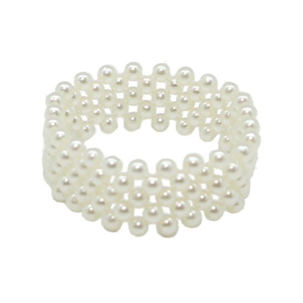Ivory Corsage Pearl Bead Bracelet x5 Strands