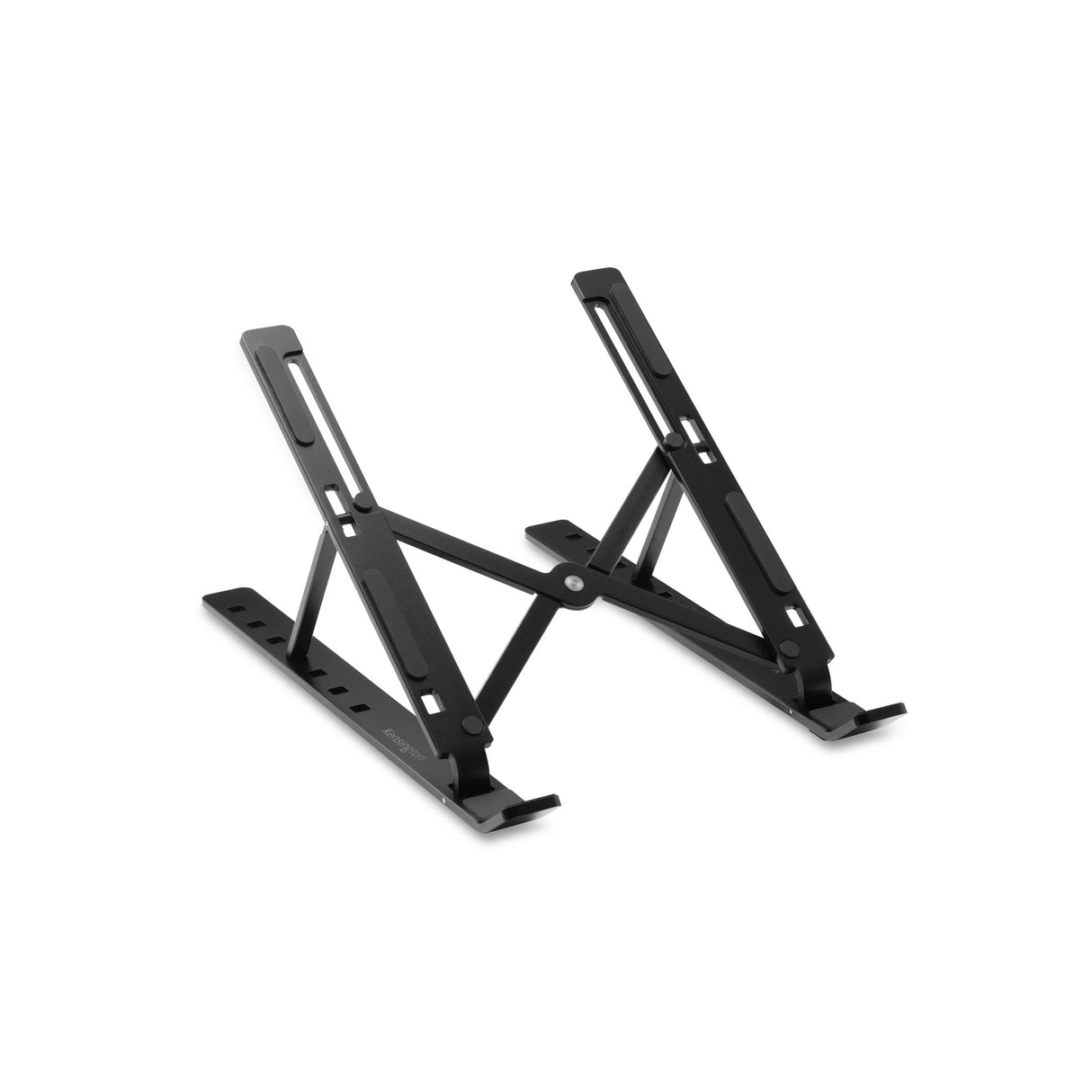 Kensington Aluminium Collapsible Laptop Riser with 7 adjustable heights, ergonomic design, and foldable for portability.