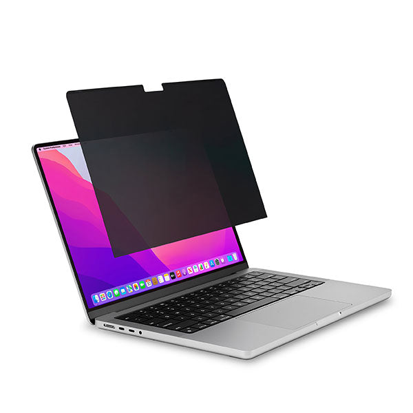 Kensington MAGPRO Privacy Screen for MacBook Pro 14, offering crystal-clear visuals and reversible matte/glossy finish for privacy.