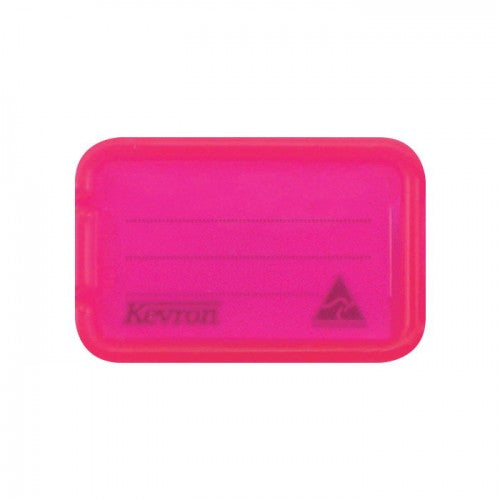 Bright hot pink key tag holder with loose label for easy key organization and stylish storage.