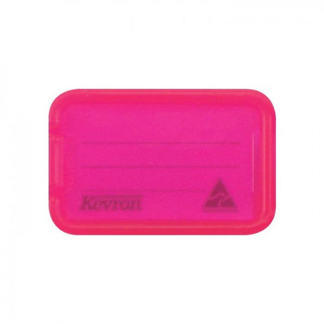 Bright hot pink key tag holder with loose label for easy key organization and stylish storage.