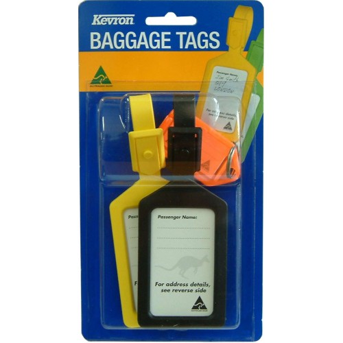 Set of 3 travel key tag holders with labels for efficient organization and luggage identification.