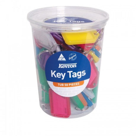 Vibrant key tag holders in bulk, designed for easy key organization and personalization with sturdy stainless steel rings.