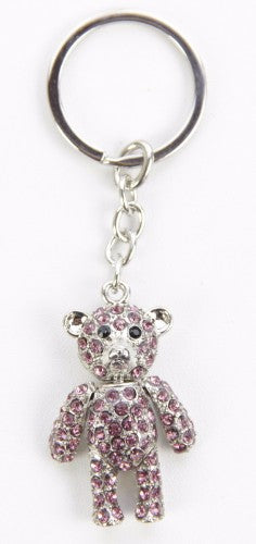 Teddy Bear Keyring with Crystals (4.3cm)