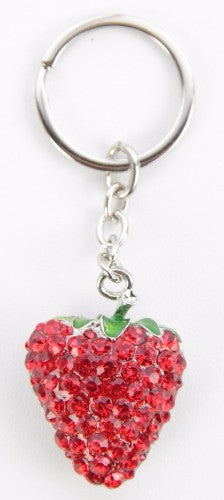 Strawberry Keychain with Crystals