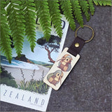 Bamboo Keyring Printed: Quilted Baby Kiwi Keyrings + Keychains