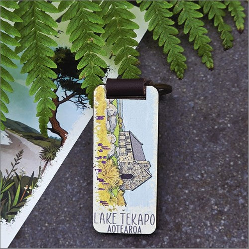 Bamboo Keyring Printed: Lake Tekapo Keyrings + Keychains