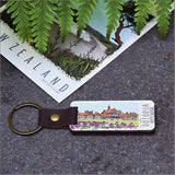Bamboo Keyring Printed: Rotorua 1 (museum) Keyrings + Keychains