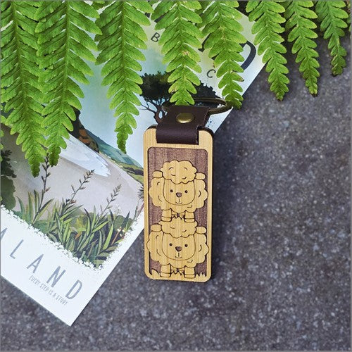 Bamboo Keyring : Sheep Keyrings + Keychains