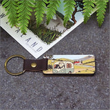 Bamboo Keyring Printed: Sheep + Caravan Keyrings + Keychains