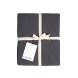 Linen Round Tablecloth in Charcoal, 228cm diameter, crafted from soft, durable French flax for an elegant dining experience.