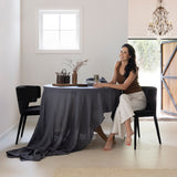 Linen Tablecloth 150x275cm Charcoal- Bambury