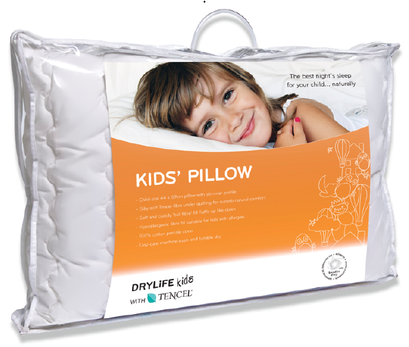 Comfortable Kids Pillow - Low Loft Tencel & Cotton for Ages 2-9 - Hypoallergenic & Easy Care