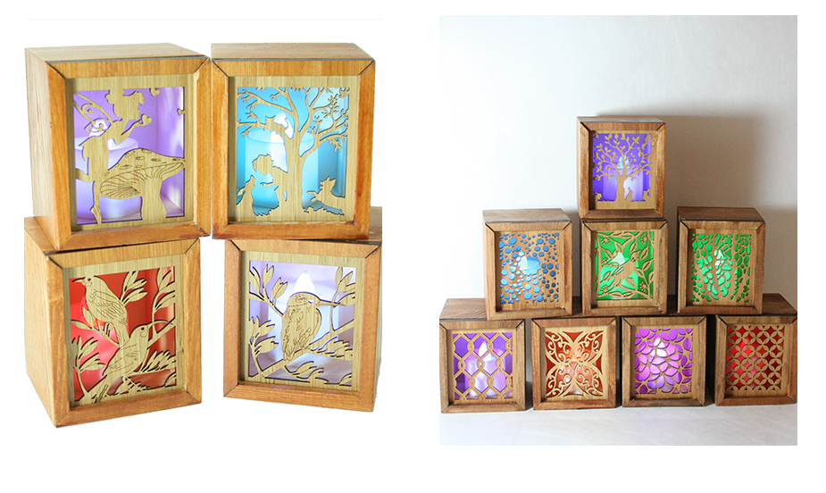 LED Tealight Box - Kingfisher (Bamboo)